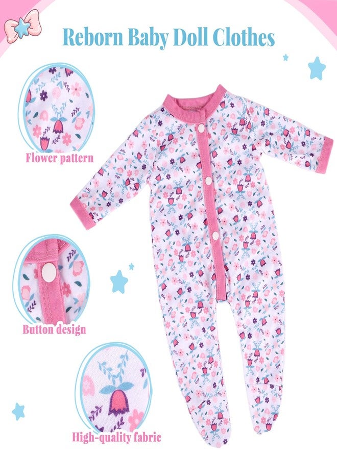 BABESIDE مجموعة ملابس وإكسسوارات دمى الأطفال حديثي الولادة من بيبي سايد، 4 قطع، لدمى الأطفال مقاس 17-20 بوصة، طقم ملابس دمى زهرية اللون مع قبعة، لهاية وسلسلة للدمى للبنات والأولاد (الدمية غير متضمنة). - Image 2